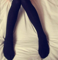 Trendy Black and White Striped Thigh High Socks for Campus Chic