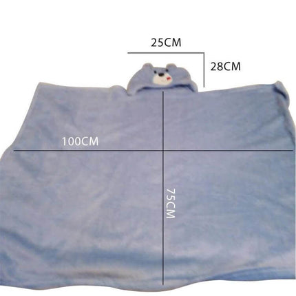 Elephant Hooded Cape Bath Towel For Babies 100x75cm - soft blue coral velvet hooded baby towel with measurements 100x75 cm