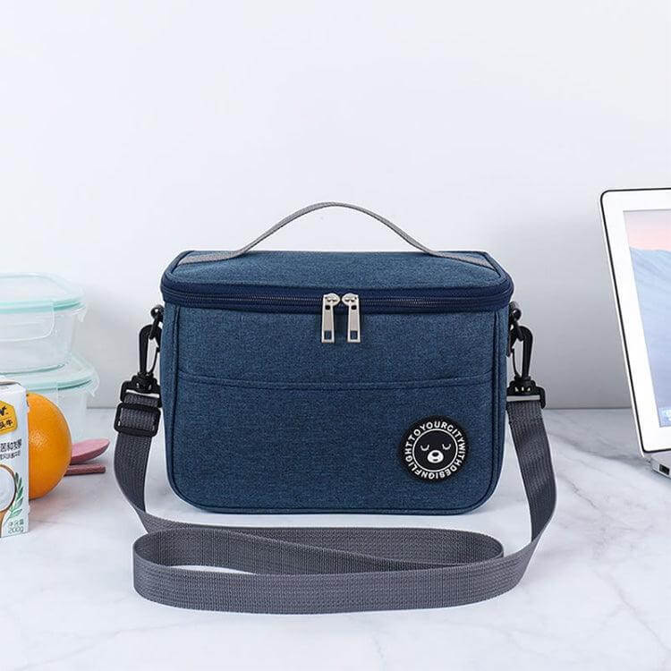 Insulated Waterproof Lunch Bag with Strap - Durable Cooler for Office and Travel