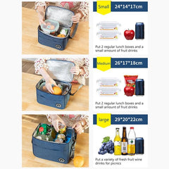 Insulated Waterproof Lunch Bag with Strap - Durable Cooler for Office and Travel