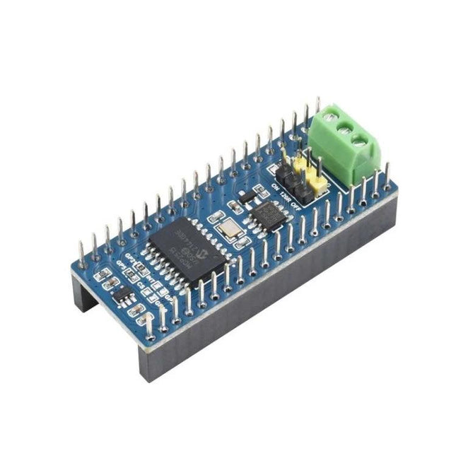 Waveshare CAN Bus Module for Raspberry Pi Pico Remote Communication — blue CAN transceiver module with Pico header and green terminal block