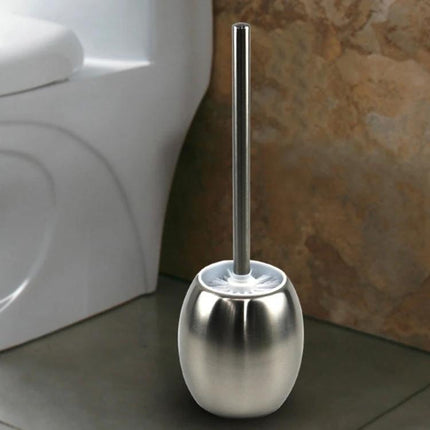 Stainless Steel Toilet Brush for Everyday Bathroom Upkeep - sleek stainless steel brush with holder shown next to toilet for daily cleaning