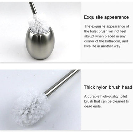 Stainless Steel Toilet Brush for Everyday Bathroom Upkeep with durable nylon head and sleek stainless holder