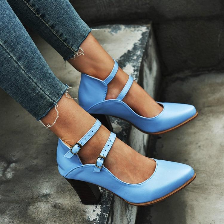 Plus Size Women's Double Buckle High Heel Shoes