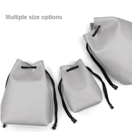 Baona Drawstring Pouch for Camera Lenses and Accessories in three PU leather sizes for lens protection and organization