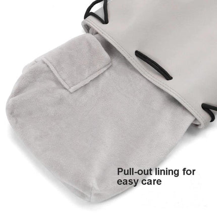 Baona Drawstring Pouch for Camera Lenses and Accessories gray PU leather pouch with pull-out lining for easy care