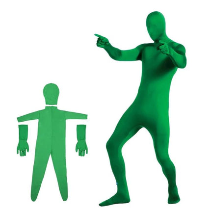 Comfortable Stretchy Green Screen Suit for Photo and Video Use - full-body green chroma key suit with gloves for photo and video production
