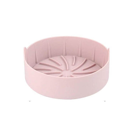 Air Fryer Silicone Grill Pan Liners Assorted Sizes For Easy Cleanup - pink round reusable silicone liner for air fryer basket, nonstick drip catcher