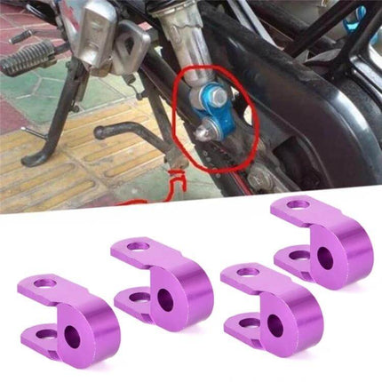 Shock Absorber Extender For Motorcycle, 5 cm Height Increase - purple aluminum rear ride height spacer shown installed on bike