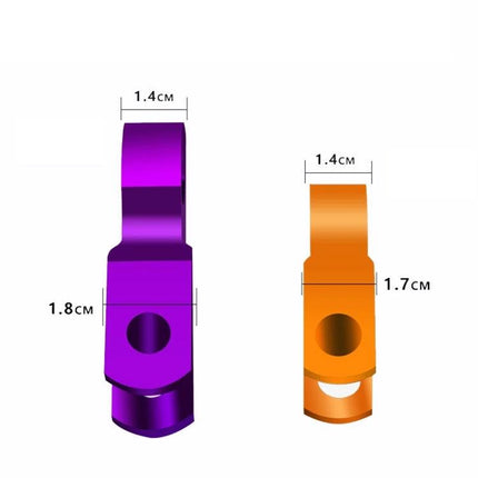 Shock Absorber Extender For Motorcycle, 5 cm Height Increase - purple and orange extender pieces with dimensions shown