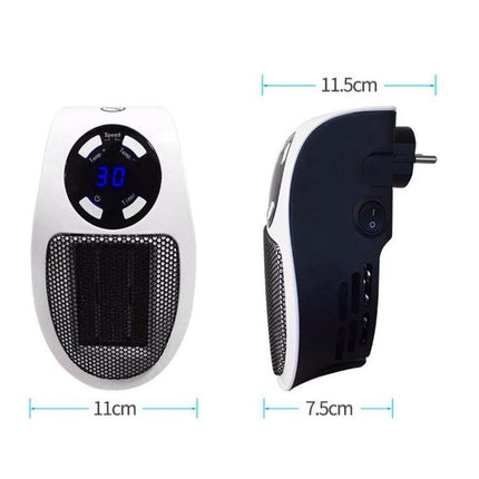 Compact Electric Foot Warmer with Timer for Home and Office Use compact white plug-in heater under-desk foot warmer with timer display
