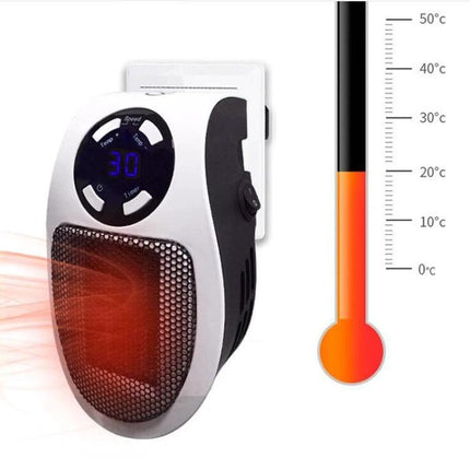 Compact Electric Foot Warmer with Timer for Home and Office Use - compact plug-in heater showing digital timer and low-noise under-desk use