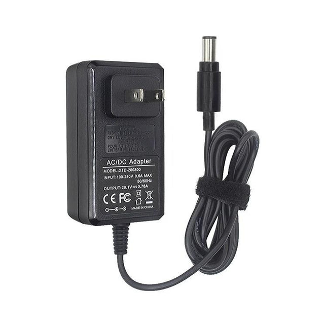 Charging Adapter for Dyson Vacuum Cleaners with Global Plugs — black replacement charger with US plug and DC barrel connector