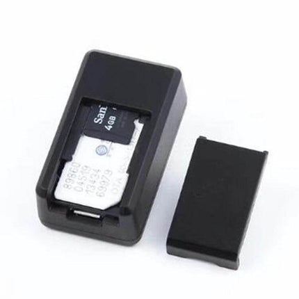 Portable GF07 GPS Tracker for Anti-Lost Monitoring with Magnetic Attachment shown open with microSD card and removable cover