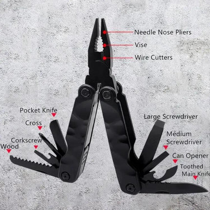 Outdoor Camping Survival Tool Foldable Pocket Plier 15 In 1 | Syndmart