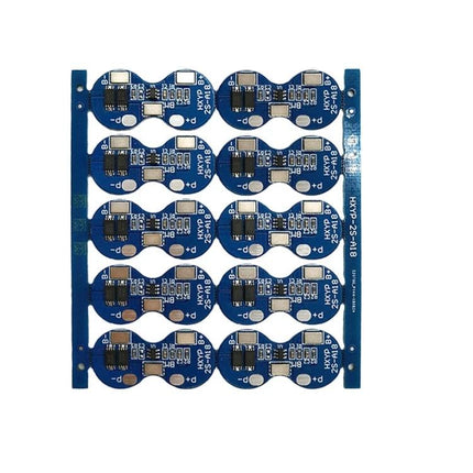 18650 Lithium Battery Protection Board for 7.4V and 8.4V Use - blue PCB panel for DIY 2S battery packs, overcharge and short-circuit protection