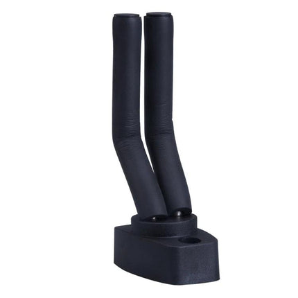 Practical Wall Hanger for Storing Guitars at Home – black twin-arm wall mount with padded yokes for safe guitar storage