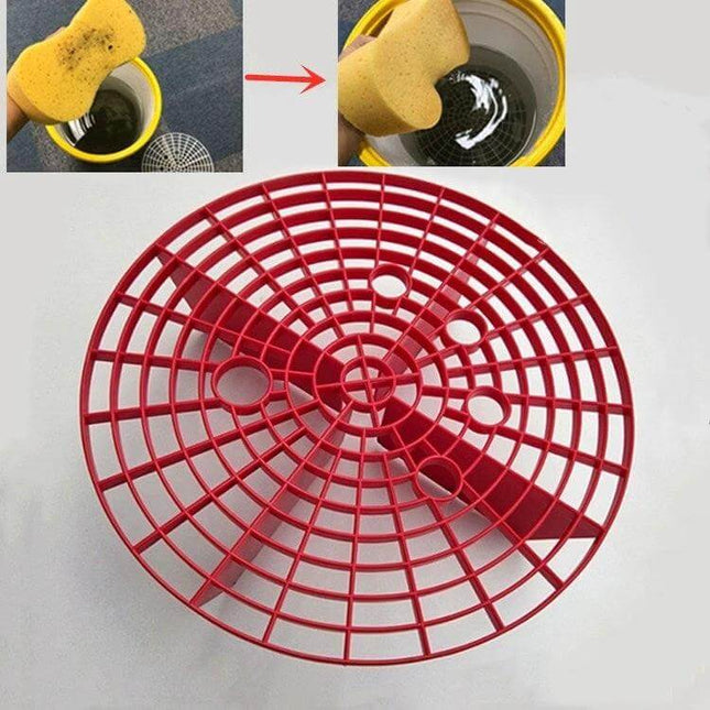 Car Washing Sand and Stone Isolation Net, 23.5cm Diameter red PP grit filter grid for bucket to separate sand and stones during car wash