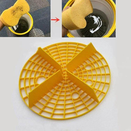 Car Washing Sand and Stone Isolation Net, 23.5cm Diameter bright yellow PP mesh insert for bucket separates sand and gravel during car washing
