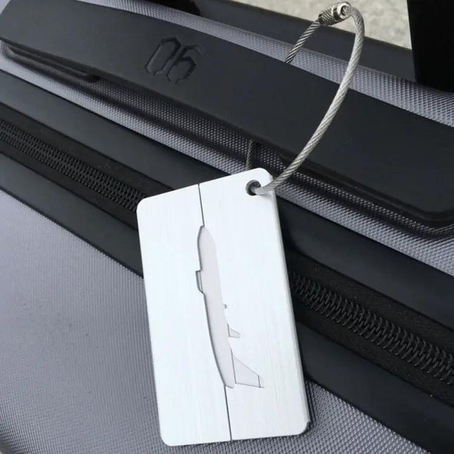 Brushed Aluminum Luggage Tag For Boarding Pass 7.5x4.5 cm