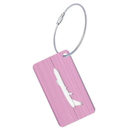 Étiquette de bagage en aluminium brossé pour carte d'embarquement 7,5x4,5 cm