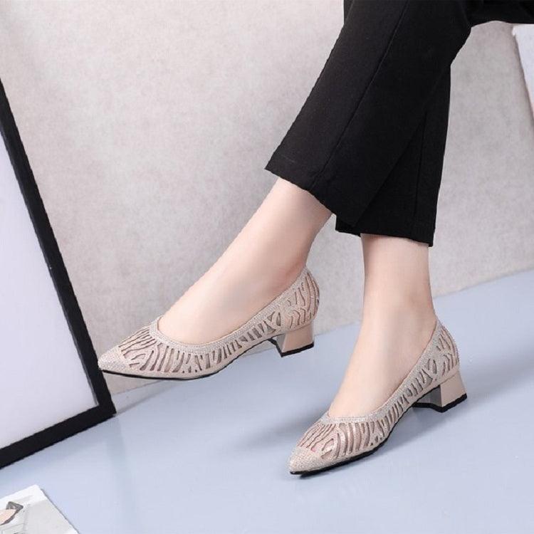 Rhinestone-Embellished Hollow Pumps for Women