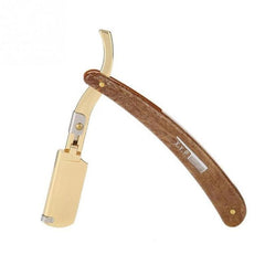 Wooden Handle Folding Razor for Men with Replaceable Blades