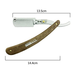 Wooden Handle Folding Razor for Men with Replaceable Blades