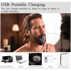 Rechargeable Electric Shaver for Men - Trimmer with USB Power