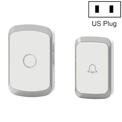 CACAZI Waterproof Wireless Doorbell with Remote Control - white waterproof ABS push button and plug-in receiver for outdoor use up to 300m