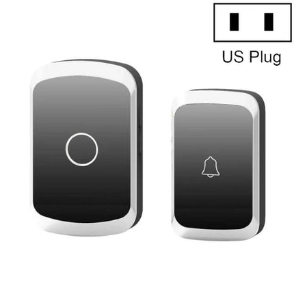 CACAZI Waterproof Wireless Doorbell with Remote Control - black waterproof ABS wireless doorbell and remote, 300m range, US plug