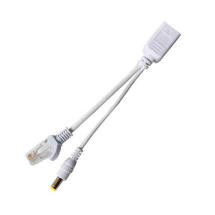 15-Piece POE Splitter Kit for Network Camera Power Supply white splitter cable with RJ45 and DC power plug for security camera installs