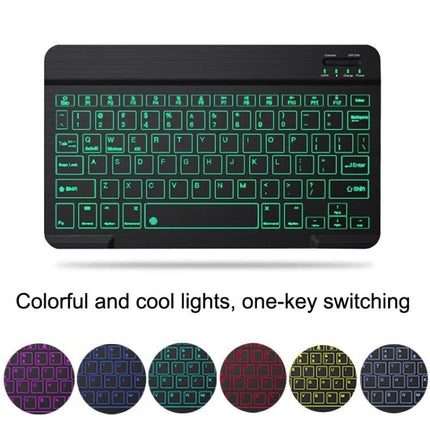 10-Inch RGB Backlit Bluetooth Keyboard and Mouse Set for Tablets - compact wireless 10-inch RGB backlit keyboard with one-key switching and Bluetooth mouse
