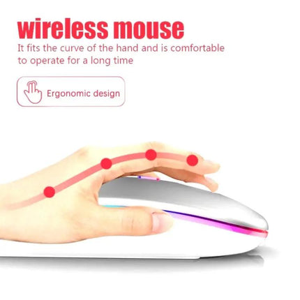Silent RGB Backlit Bluetooth Wireless Mouse for Daily Use