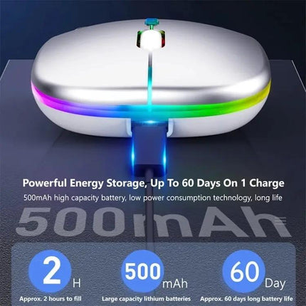Silent RGB Backlit Bluetooth Wireless Mouse for Daily Use