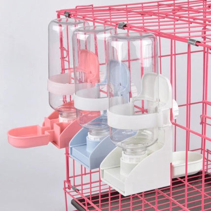 Automatic Water Dispenser for Cats and Dogs at Home hung on cage providing fresh water automatically for busy pet owners