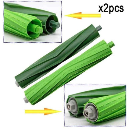 iRobot Roomba i7 E5 E6 Replacement Brush and Filter Set - green rubber roller brush pair for Roomba i7 E5 E6 maintenance