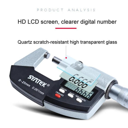 Digital Micrometer for Precise Diameter and Thickness Measurement - 0.001mm resolution digital micrometer with HD LCD for workshop and lab accuracy