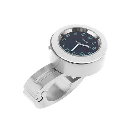 Motorcycle Handlebar Clock Watch For Daily Rides Black — black luminous dial aluminum alloy handlebar mount, waterproof design