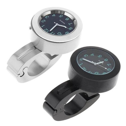 Motorcycle Handlebar Clock Watch For Daily Rides Black - compact waterproof luminous dial with aluminum alloy mount
