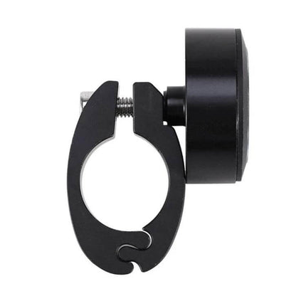 Motorcycle Handlebar Clock Watch For Daily Rides Black — compact black aluminum alloy handlebar clock with luminous dial and clamp mount