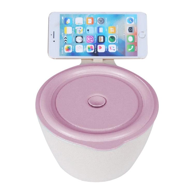 Creative Wheat Fiber Instant Noodle Bowl with Convenient Mobile Phone Holder and Sealed Lunch Box Design