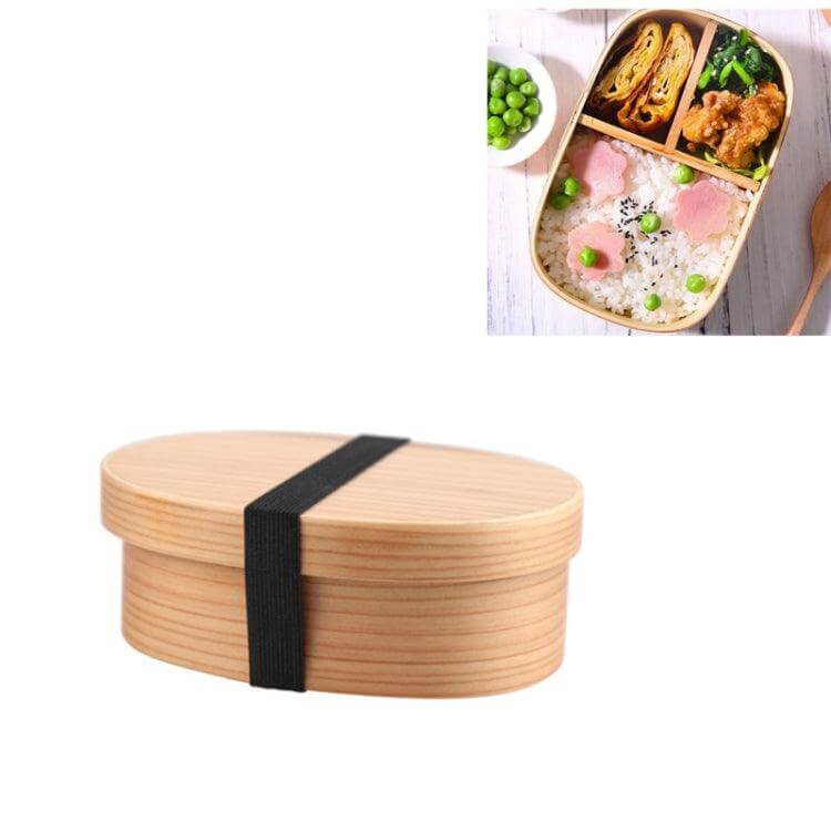 Eco-Friendly Wooden Bento Lunch Box - Portable Tableware for Meals and Snacks