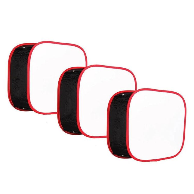 Portable LED Softbox Diffuser for Portrait Photography - collapsible white diffuser panels with red trim for softer portrait lighting