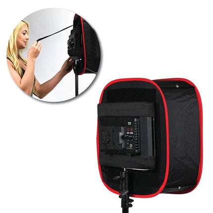 Portable LED Softbox Diffuser for Portrait Photography softens LED light for even facial lighting in on-location and studio portrait shoots