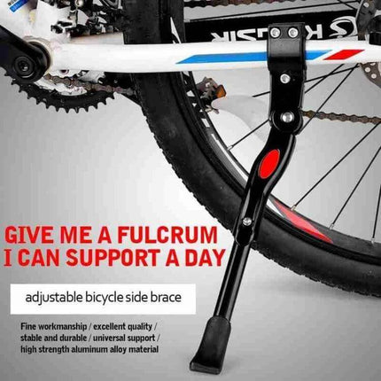 26 Inch Aluminum Alloy Bike Parking Foot Support Stable - adjustable black side kickstand 35-40cm, 310g, corrosion-resistant for garage and driveway parking