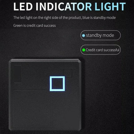 Durable Waterproof Access Control Card Reader for Secure Entry Systems showing LED indicator light with blue standby and green access success