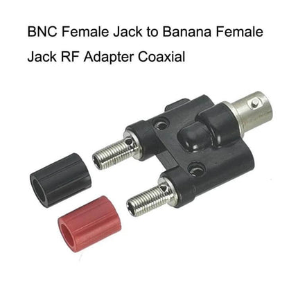 BNC to Dual Banana Female Adapter for RF Cable Connections - BNC female to dual banana jack adapter for antenna and RF test setups