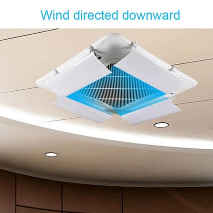 Central Air Conditioning Wind Deflector Shield Gentle Breeze installed on ceiling directing cooled air downward to prevent direct drafts