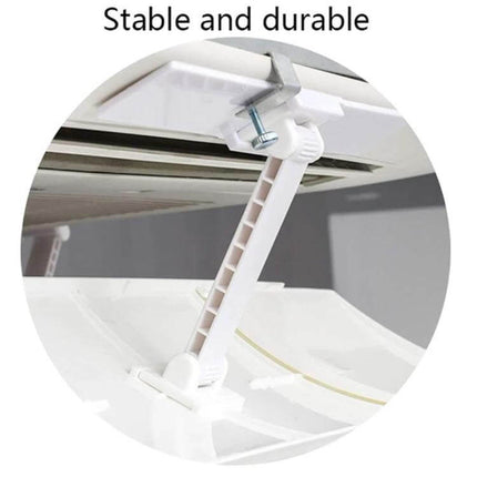 Central Air Conditioning Wind Deflector Shield Gentle Breeze adjustable white bracket mounted near vent to redirect airflow and reduce drafts